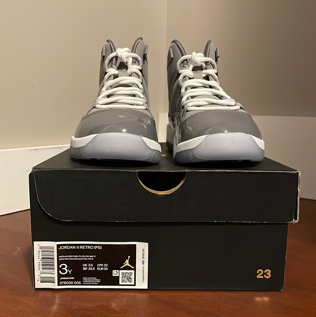 Jordan 11 “Cool Grey” Size 3Y Deadstock. New In Box