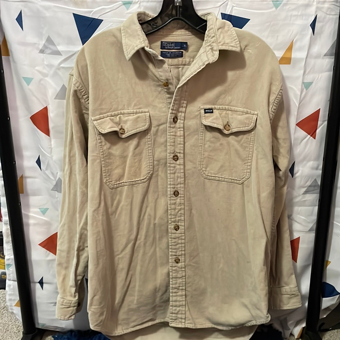 Polo Corduroy Long Sleeve Shirt. Size Youth XL