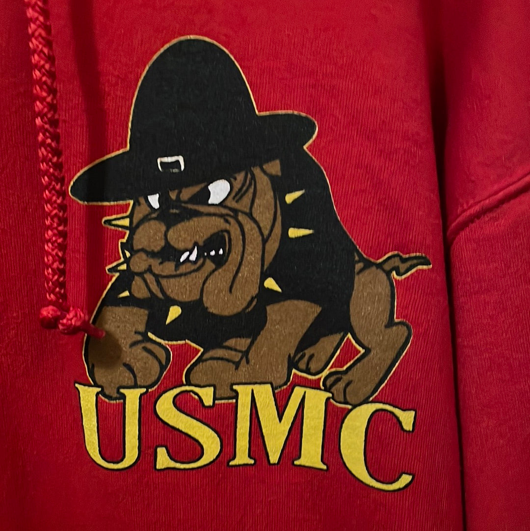 USMC Jerzees Full Zip Hooded Jacket. Size Large